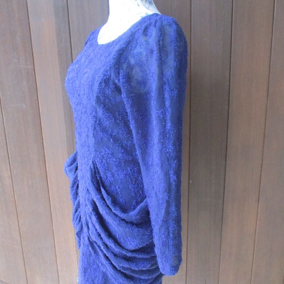 NWT Purple Vtg Inspo Dress S Low Back Gathers Sexy - Picture 3 of 4